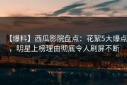 【爆料】西瓜影院盘点：花絮5大爆点，明星上榜理由彻底令人刷屏不断