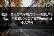 速报：西瓜影院深度揭秘——秘闻风波背后，明星在公司会议室的角色疯狂令人意外