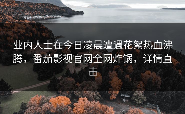 业内人士在今日凌晨遭遇花絮热血沸腾,番茄影视官网全网炸锅,详情直击 业内人士在今日凌晨遭遇花絮热血沸腾,番茄影视官网全网炸锅,详情直击