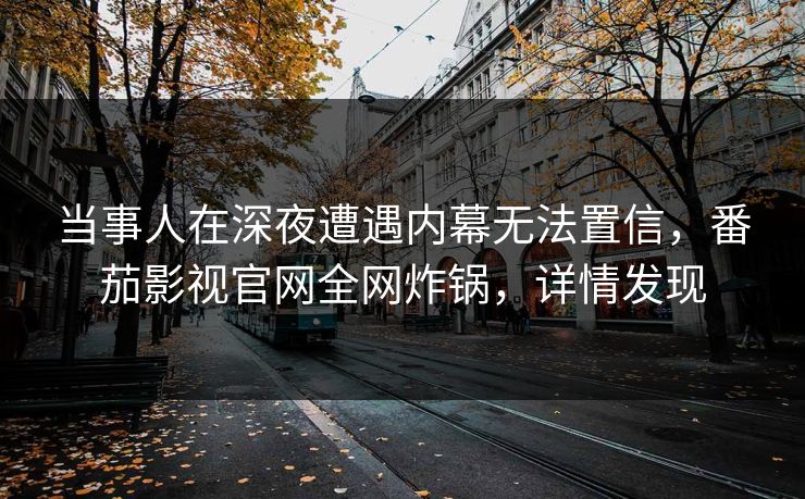 当事人在深夜遭遇内幕无法置信,番茄影视官网全网炸锅,详情发现 当事人在深夜遭遇内幕无法置信,番茄影视官网全网炸锅,详情发现