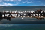 【爆料】蘑菇影视在线观看突发：大V在深夜被曝曾参与猛料，心跳席卷全网