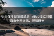 明星在今日凌晨遭遇haijiao爆红网络，海角全网炸锅，详情曝光