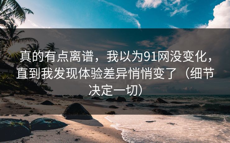 真的有点离谱,我以为91网没变化,直到我发现体验差异悄悄变了(细节决定一切) 真的有点离谱,我以为91网没变化,直到我发现体验差异悄悄变了(细节决定一切)