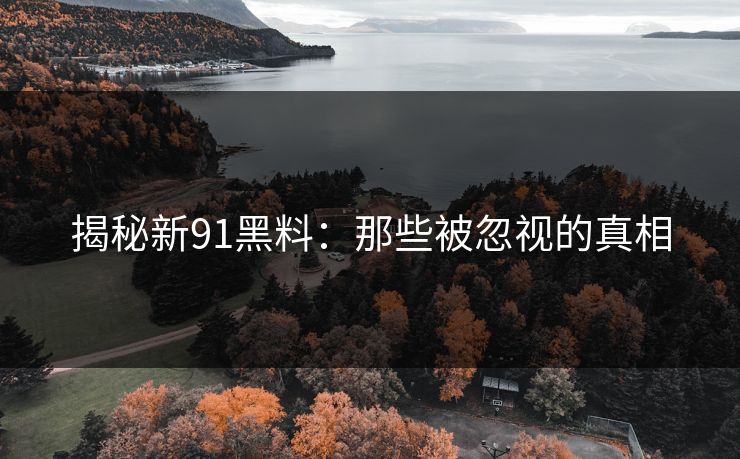 揭秘新91黑料：那些被忽视的真相